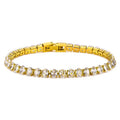 Women's 18K Gold Crystal Healing Bracelet Necklace Set Hot Tennis Bracelets Bangles Emerald Zircon Stainless Steel Fashion