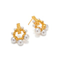Waterproof Women Jewelry Lady Summer Stainless Steel Irregular Pearls Earrings
