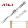 Cable Railing T316 Stainless Steel Swage Threaded Stud Tensioner End Fitting Terminal for 1/8'' 3/16'' Cable