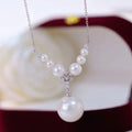 N475 5-12mm DIY Natural Freshwater Pearl Charm Pendant Necklace Chain Accessory 925 Sterling Silver Jewelry for Women