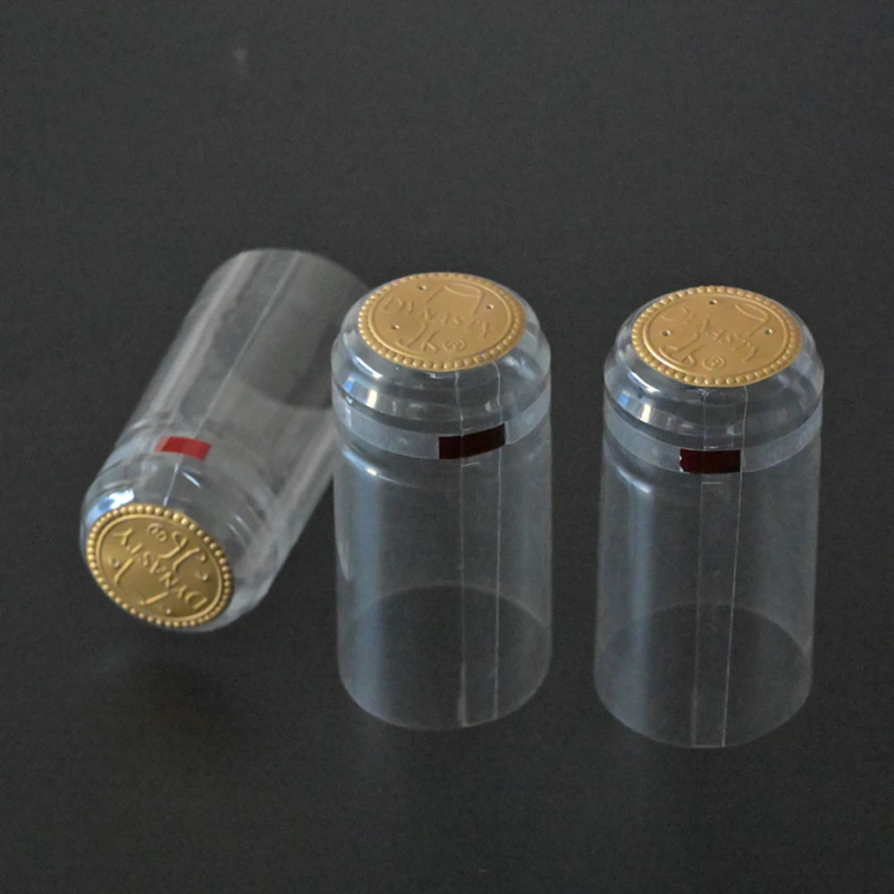 Wholesale 30*50mm 30*60mm Seal Heat Shrink Capsule PVC Transparent Material Shrink Capsule for Wine Bottle Olive Bottle