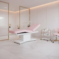 Luxury Modern 3 Motor Therapy Spa Salon Cosmetic Electric Treatment Massage Table Eyelash Extension Facial Pink Beauty Bed Set