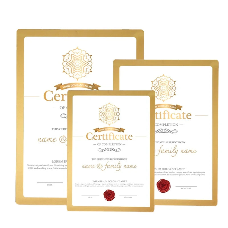Custom Size Magnetic Detail Frame Certification Frame Gold Description Frame