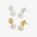 FUAMAY Aretes De Plata 925 Silver Freshwater Pearl Earrings 18K Gold Plated Irregular Earrings