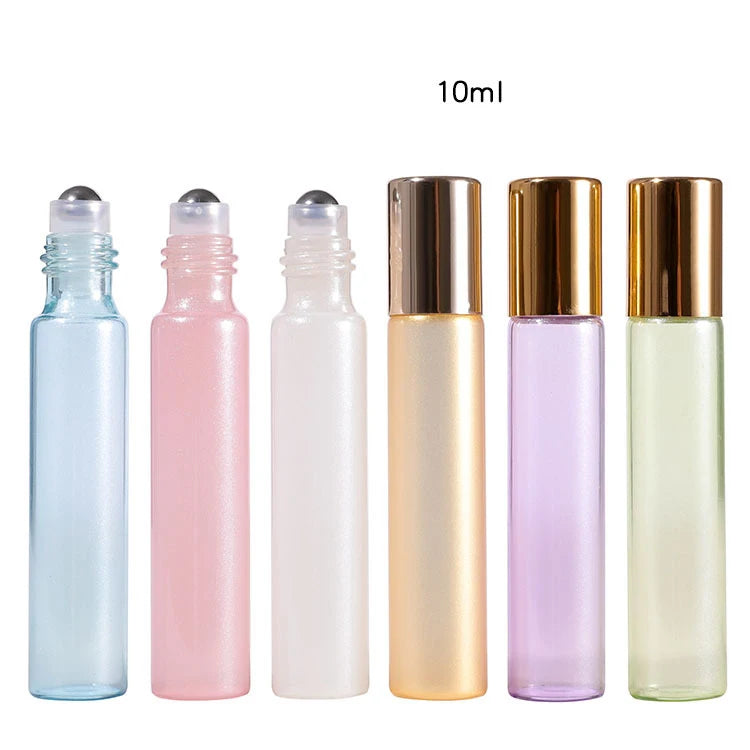 10ml Cylinder Glass Roll Bottle for Essential Oil Cosmetic Skin Care Packaging Screen Printing Carton Minimum Order 100pcs