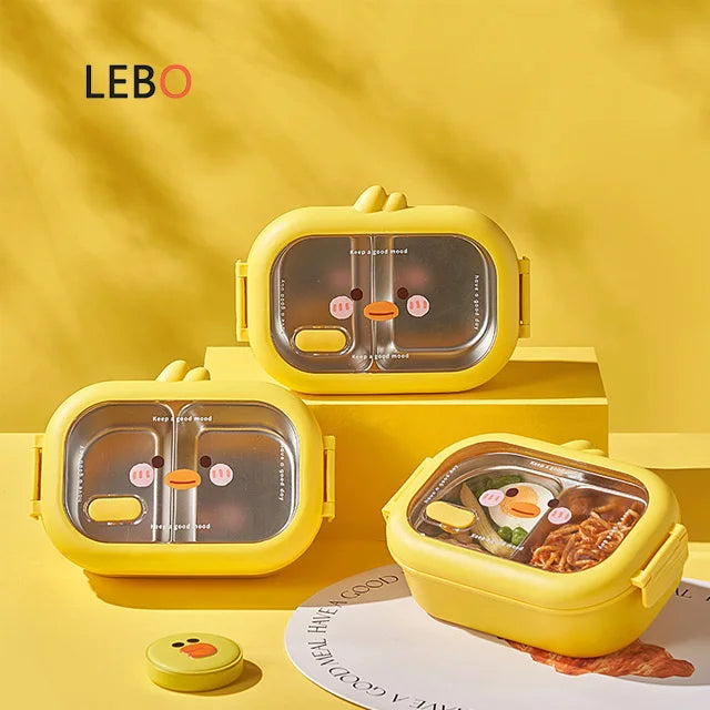 Wholesale Unique Kid Cute Cartoon Pattern Students Stainless Steel Small Tiffin Bento Lunch Box Microwave Safe 950ml for Girls
