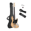 HUASHENG Full Size Basswood Electric Bass Kit OEM 4 Strings GJazz with Guitar Bag Accessories