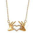 N&S Stainless Steel Hands Heart Hanging Necklace for Women Creative Personality Neck Chain Gift From Factory Outlet