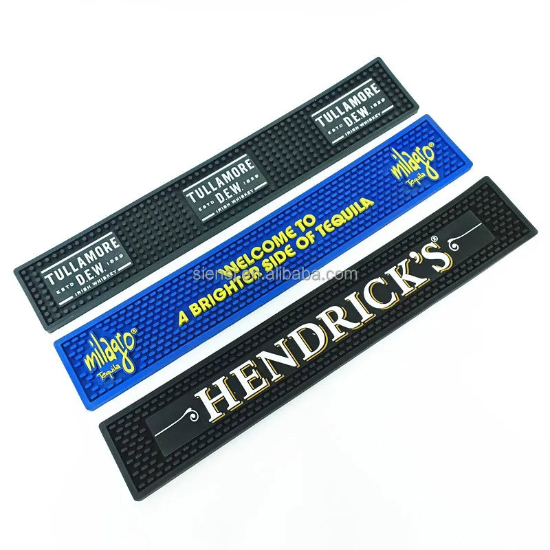 Customized Silicone Rubber Bar Mat with Antiskid Eco-Friendly Design Modern Style Branded Logos for Bar Tools