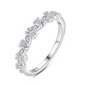 Fashion trendy 925 sterling silver stackable finger ring women simple micro-inlaid CZ diamond band ring