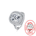 Fine Jewelry Fashion Diamond Cushion Cut S925 Sterling Silver Rings Engagement Women's Wedding White Gold Moissanite Ring