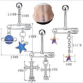 Gaby New Design 316L Stainless Steel Belly Jewelry No Allergic Floating Navel Belly Ring Star Cross Belly Button Piercing