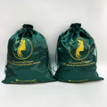 Custom Logo Printed Silk Drawstring Bags Dustproof Bag Green Satin Pouch for Hair Wig Packaging