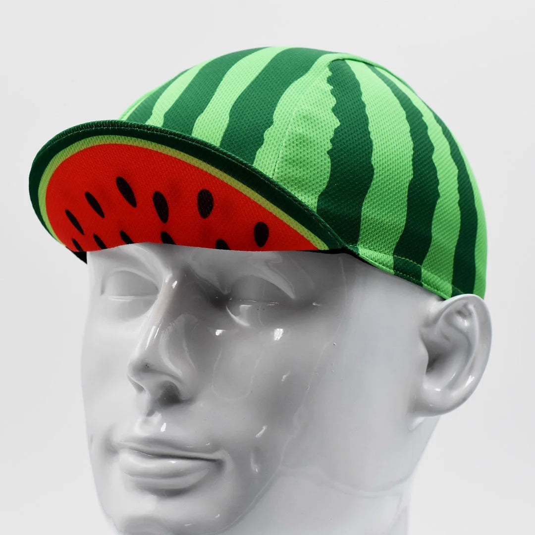 Funny Watermelon Pattern Mesh Riding Bicycle Caps Outdoor Sporty Digital Printing Road Bike Helmet Liner Hats