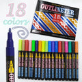 Double Line Outline Pen Markers Glitter Doodle Dazzle Pens Shimmer Marker Set