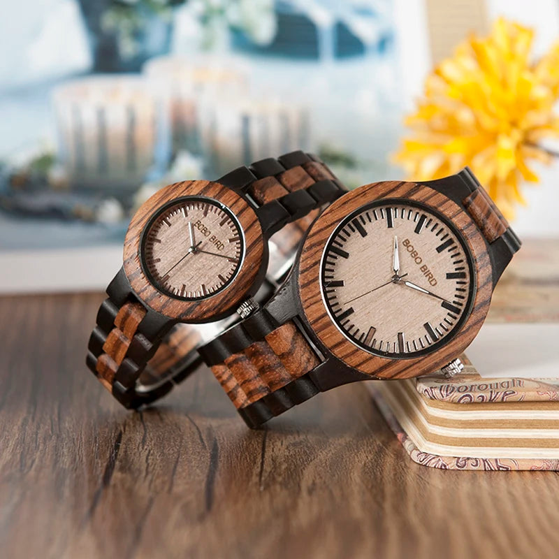For Fashion Quartz Miyota Movement 9mm Case Thickness Wood Wristwatch for Couples Custom Logo 3BAR Water Resistance MegaBDM
