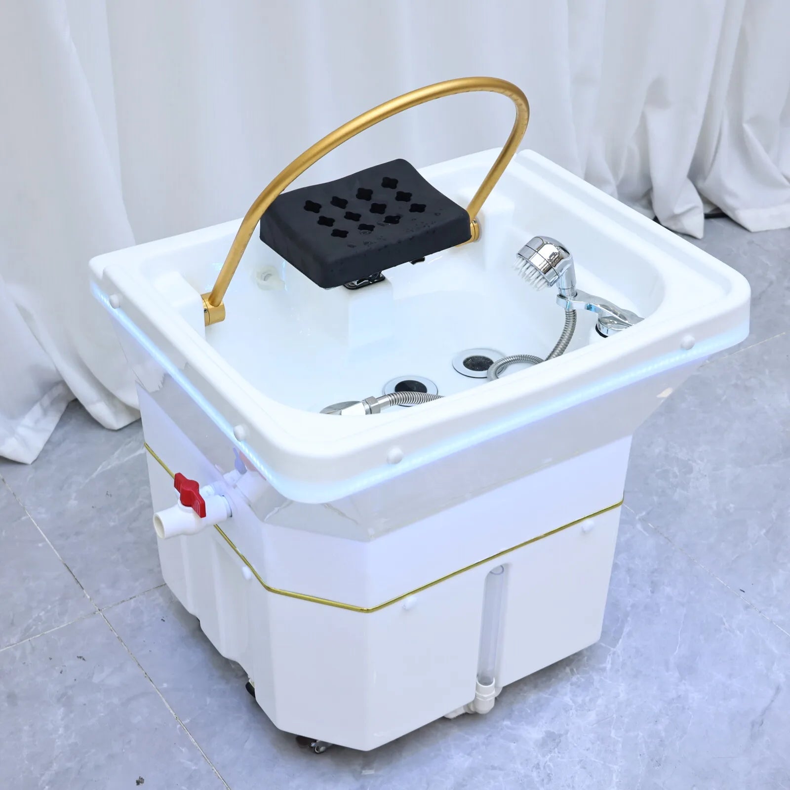 Winplus White Hair Salon Mobile Portable No Plumbing Japanese Head Spa Equipment Wash Basin Shampoo Basins Sink Shampoo Bowl