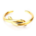 Simple line knotting charming gold bracelet designs for ladies 18K gold plated copper cuff bangles women jewelry