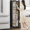 Kitchen Pantry Organizer Spices Food Locker Snack Cabinet Book Shelf with Door Floor Type Countertop Storage Rack Furniture
