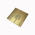 Modern Durable SUS304 Stainless Steel Brushed Golden Wedge Wire Grate Floor Drainer Rectangle Eco-Friendly Hotel Kitchen