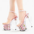 Flower Platform Sexy Fetish Shoes Catwalk Model Show High Heels Elegant Thin Heels 20 cm Fashion Pole Dance Sandals Women Bride