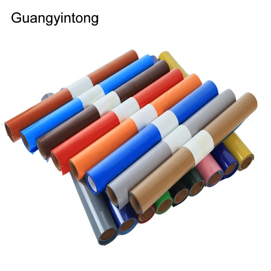 Guangyintong PU Heat Transfer Vinyl Gold Glossy Waterproof Film for T-Shirt Bags Clothing Custom Logo Wholesale