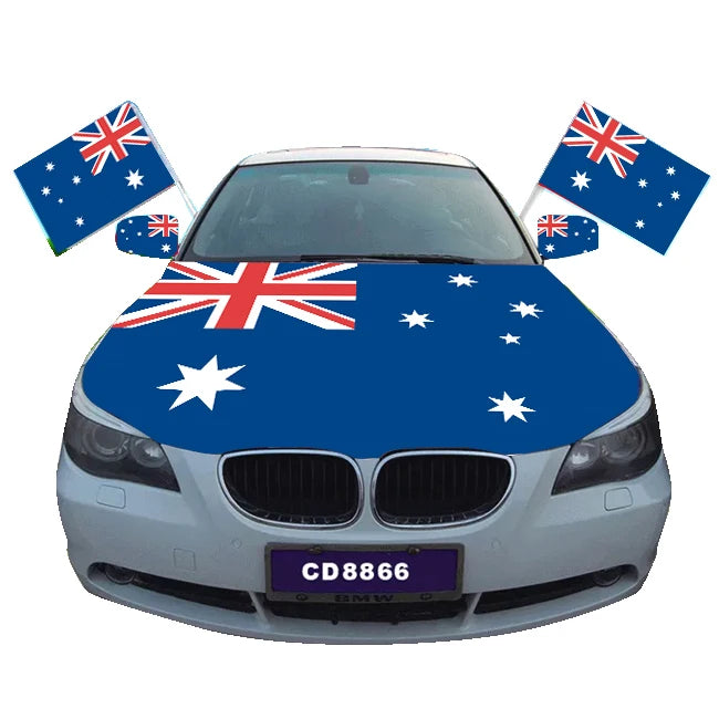 Customized Car Cover Flag  160GMS Stretch Fabric Australian Car Flag
