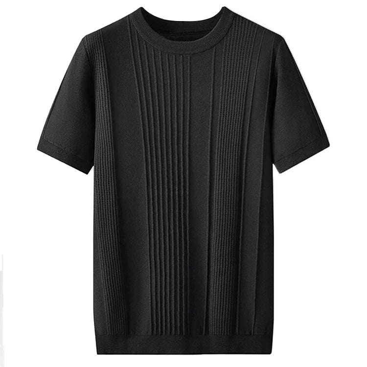 Grosiran Suiter Rajut Custom Sweater Manufacturer Summer Short Sleeves Knit Men Shirt Sweater