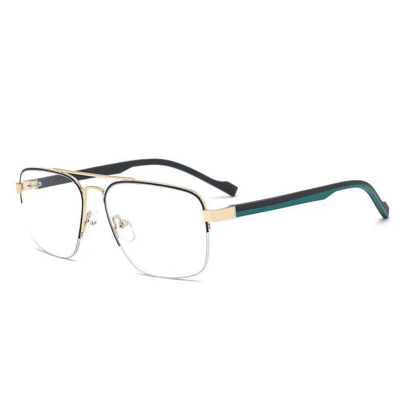 BL22066 Men Square Sport Double Bridge Luxury Oversized Metal Optical Frame Eyewear Manufacturer Eyeglasses Frames