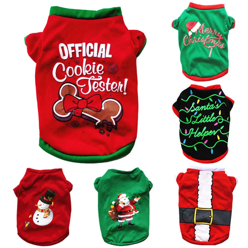 Christmas Dog Clothes Cotton Christmas Pet Clothes Warm Dog Cat Hoodie Costume for Small Medium