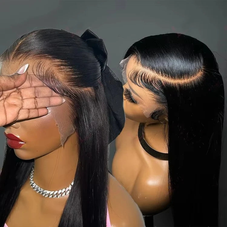 100% Virgin Cuticle Aligned Glueless Raw Indian Hair HD Lace Wig Transparent Lace Front Wigs for Black Women