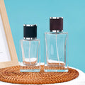 Free Sample Deluxe 50ml square Perfume Spray Bottle Glass Perfume Bottle