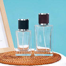 Free Sample Deluxe 50ml square Perfume Spray Bottle Glass Perfume Bottle