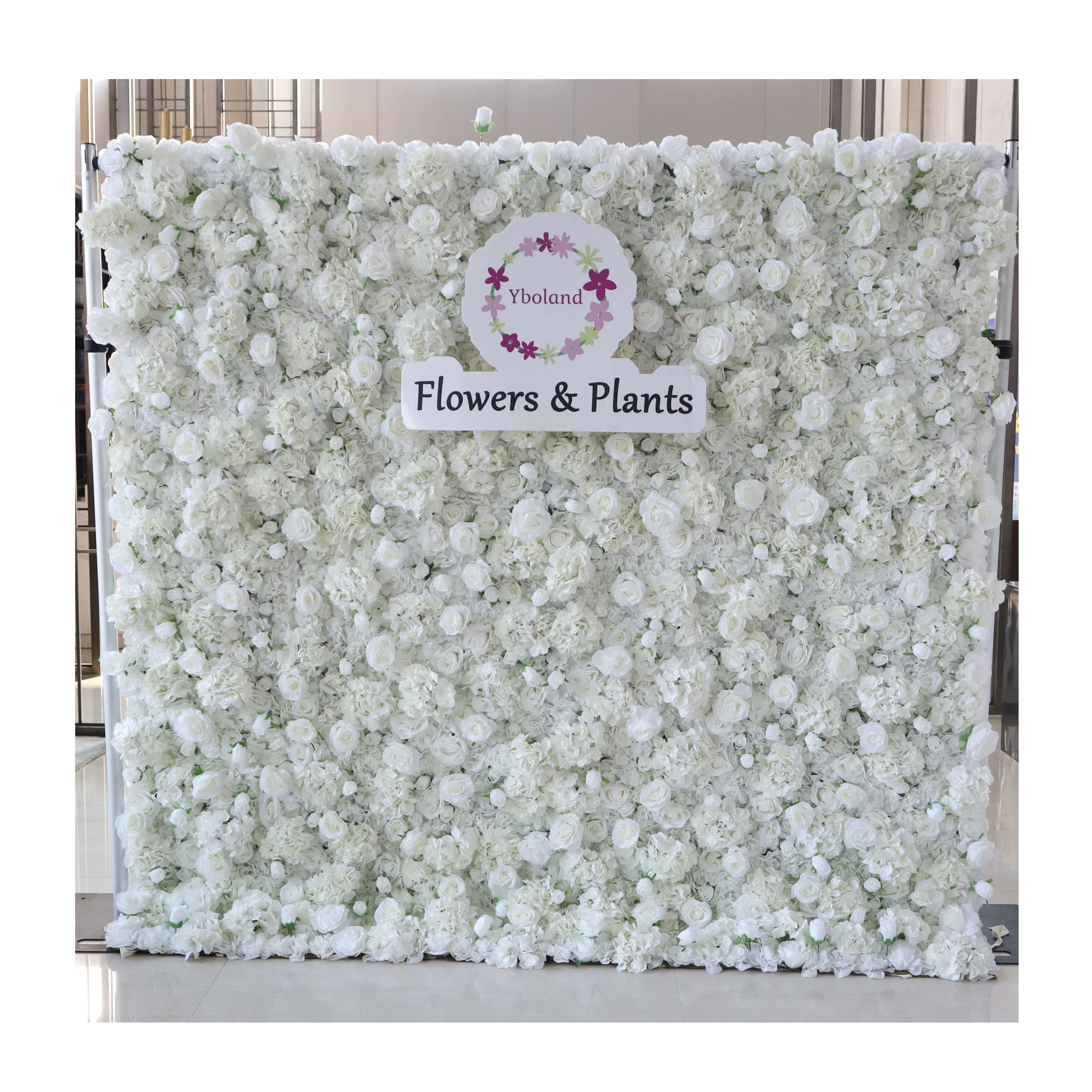 5D 3D Roll up Fabric Cloth Wedding Party Event Decor Flower Wall Panel Artificial Silk Rose Flower Wall Backdrop for Wedding