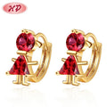 HD 18k Gold Plated AAA CZ Jewelry Occient Fashion Style Temperament Small Huggie Earrings for Lady