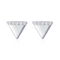 Minimalist 925 Sterling Silver CZ Diamond Triangle Shape Stud Earrings For Women