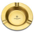 Round Custom Gold Gray Cigar Ashtray Wood Cigar Ashtray