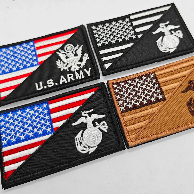 US Marine Corps Patches Embroidered American Flag Patch