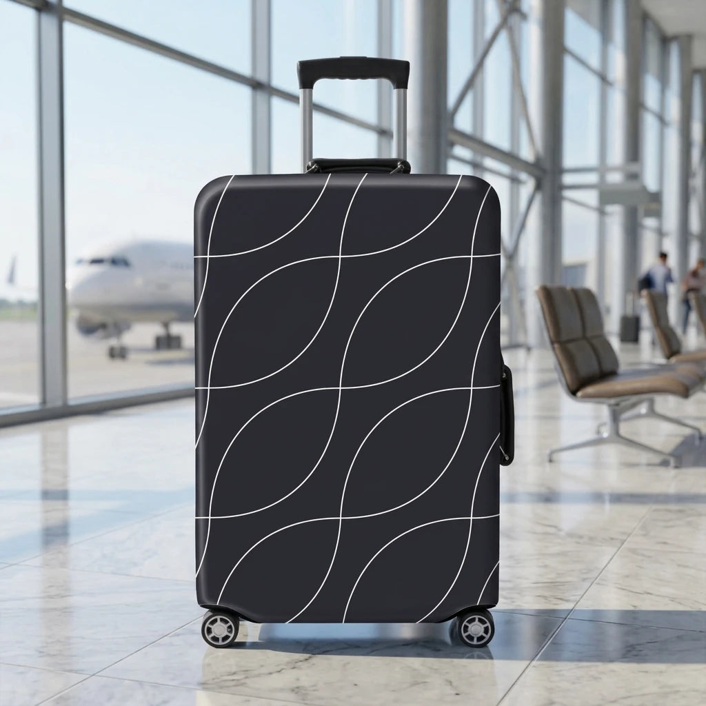 Customized Elastic Polyester Luggage Cover for 18/22/26/30 Spinner Wheels Suitcase Line Pattern Style Protective Suitcase Cover