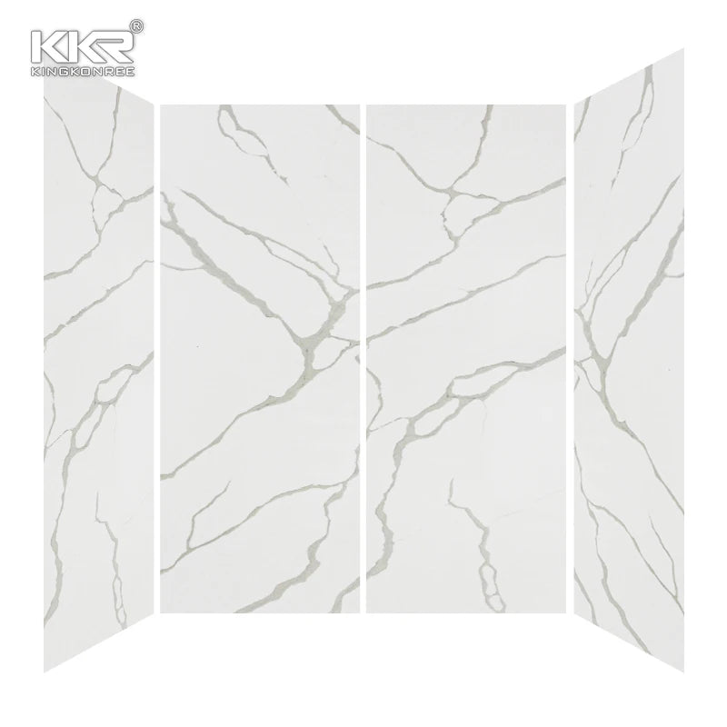 KKR Modern Waterproof Marble Look Shower Wall Panel with Customized Size or Standard American Size