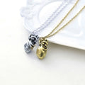 Copper Alloy Anatomical Organ Heart Pendant Metal Chain Necklace Locket Necklace for Men Birthday with Gold and Silver