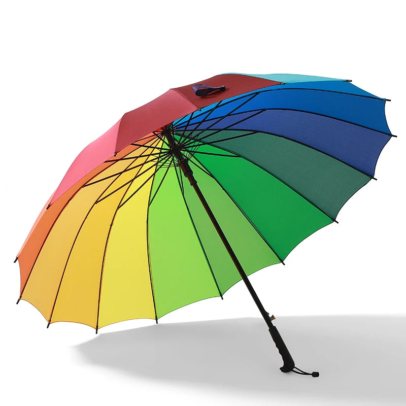 Custom Large Modern 8K Fiberglass Golf Umbrella Minimalist Straight Straight Rainbow Logo Printing Pongee Promotional Custom