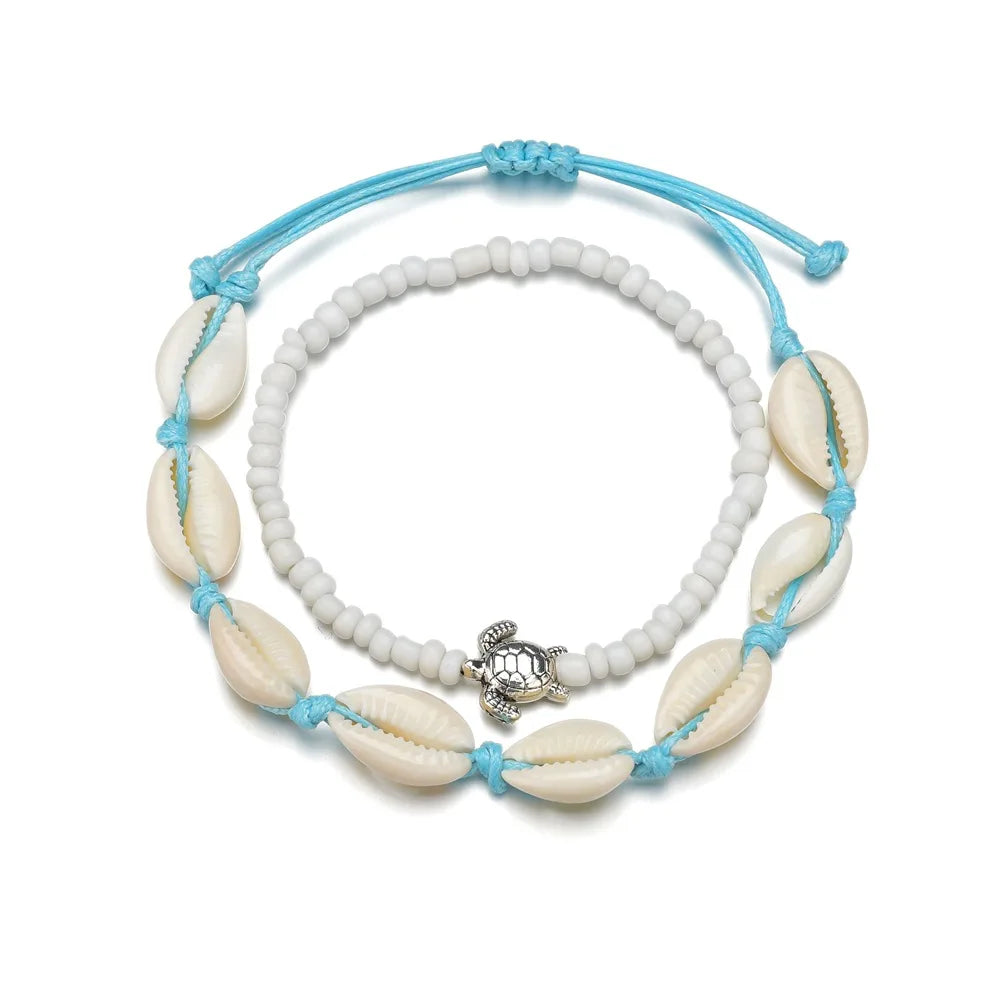 AA01142 Women Charm Anklet Bracelet Turtle Beach Anklet Foot Chain Jewelry