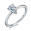 RINNTIN SMR58 Wholesale Fine Jewellery Rings Sterling Silver 925 Engagement Wedding Ring 1CT Pear Cut Moissanite Ring