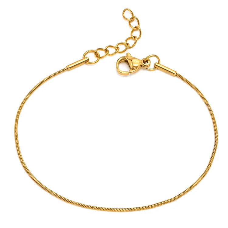 Ins Style Simple Fashion Gold Plated Stainless Steel Snake Chain Bracelet Jewelry