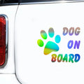 DOG ON BOARD Footprint Safety Sign Car Warning Decal Window Vinyl Stickers Gift Die Cut Decals Latop window Glass Gift Bumper