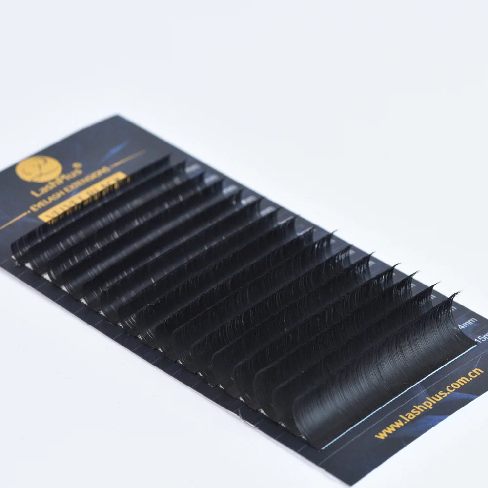 LashPlus Wholesale Matte Black Cashmere Lash Extensions Supplies Volume Lash Trays Private Label Faux Mink Eyelash Extensions