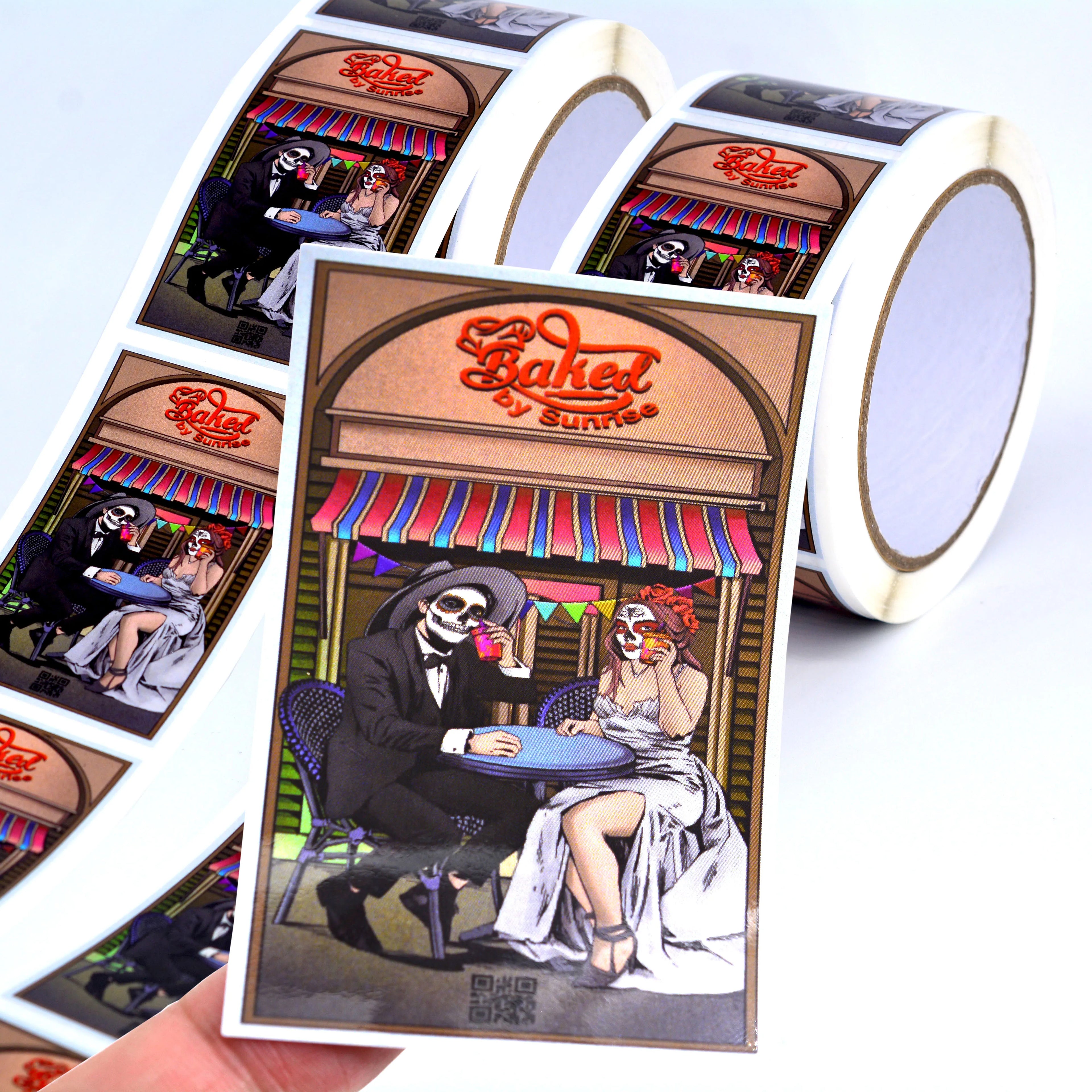 Factory Custom Products Brand Stickers Waterproof High Temperature Resistant UV Strong Sticky Characteristics Customized