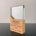 Blank Crystal Wooden Glass Crystal Trophy with Wooden Base Plaques Trophy MH-NJ0119