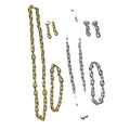 New Arrivals Men's Stainless Steel Necklace Bracelet Earrings Set Trendy Party Gift with Real Gold Electroplating